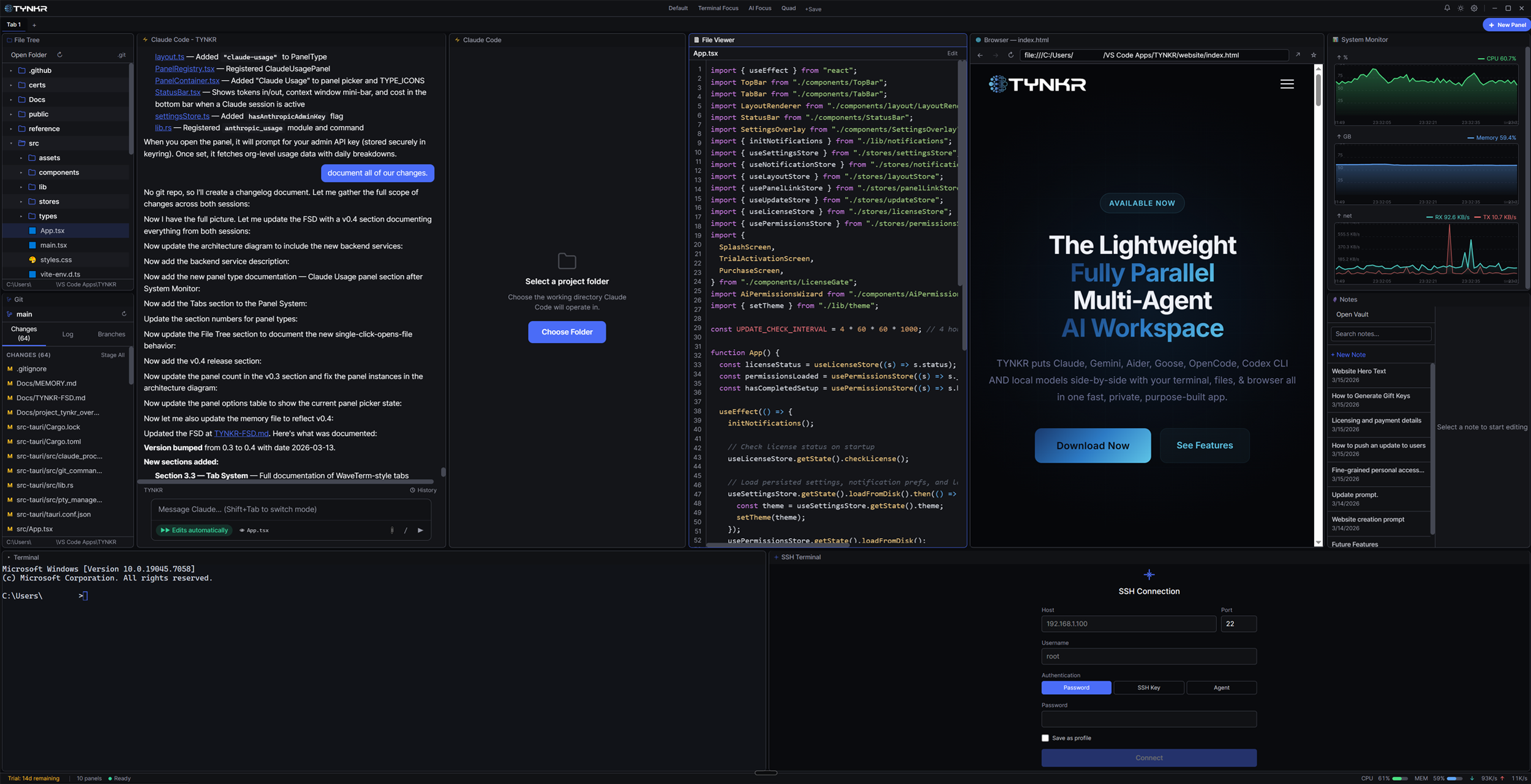 TYNKR workspace